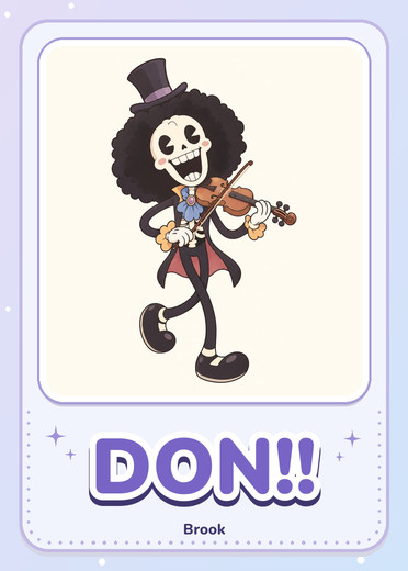 Retro Toon DON!! set · Brook printable cards preview
