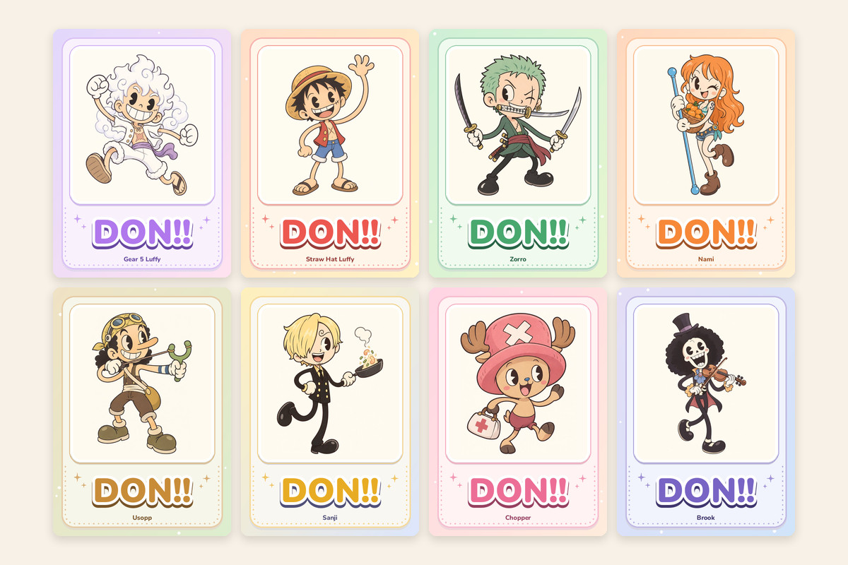Retro Toon One Piece DON!! cards
