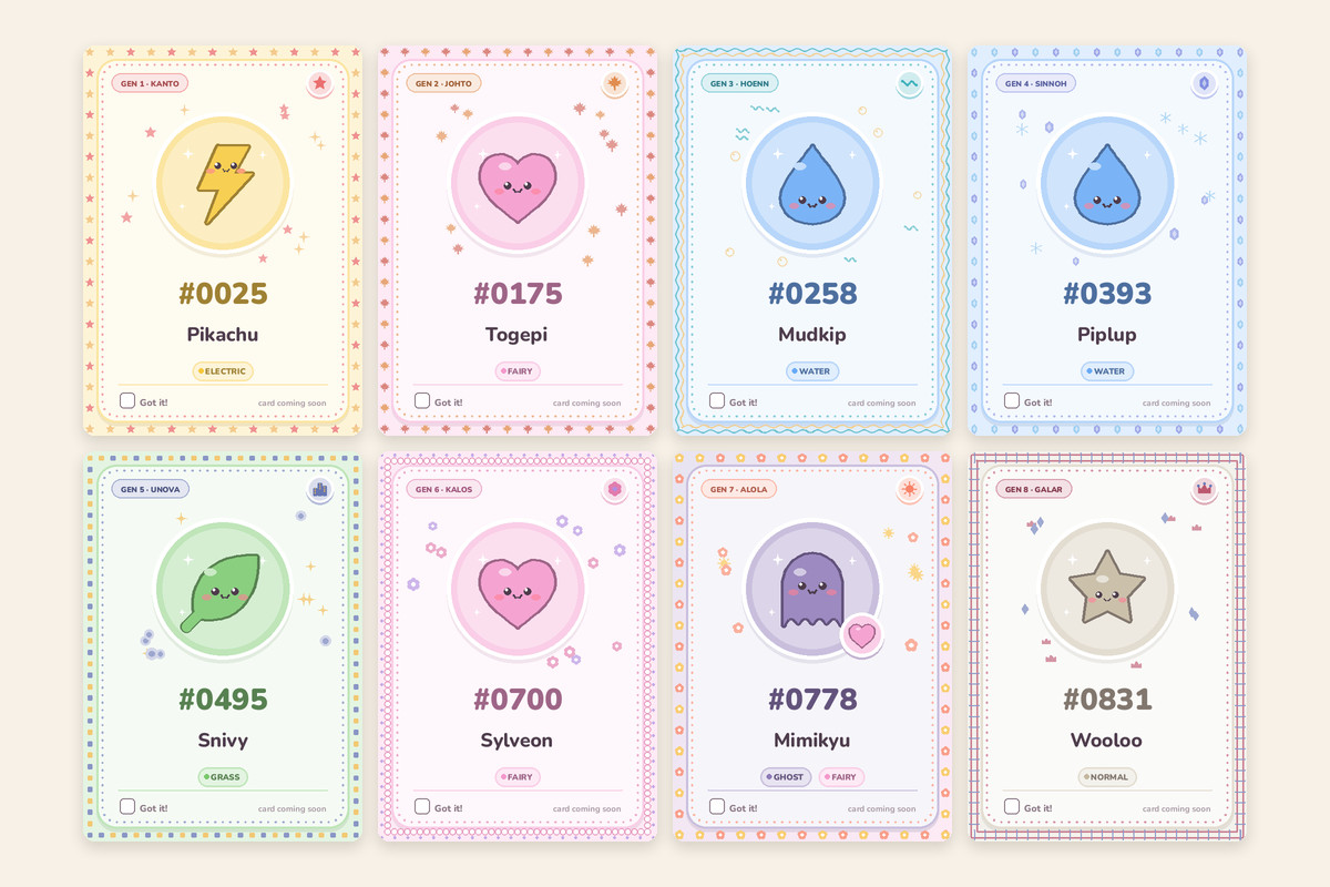 Classic Pokémon placeholder cards