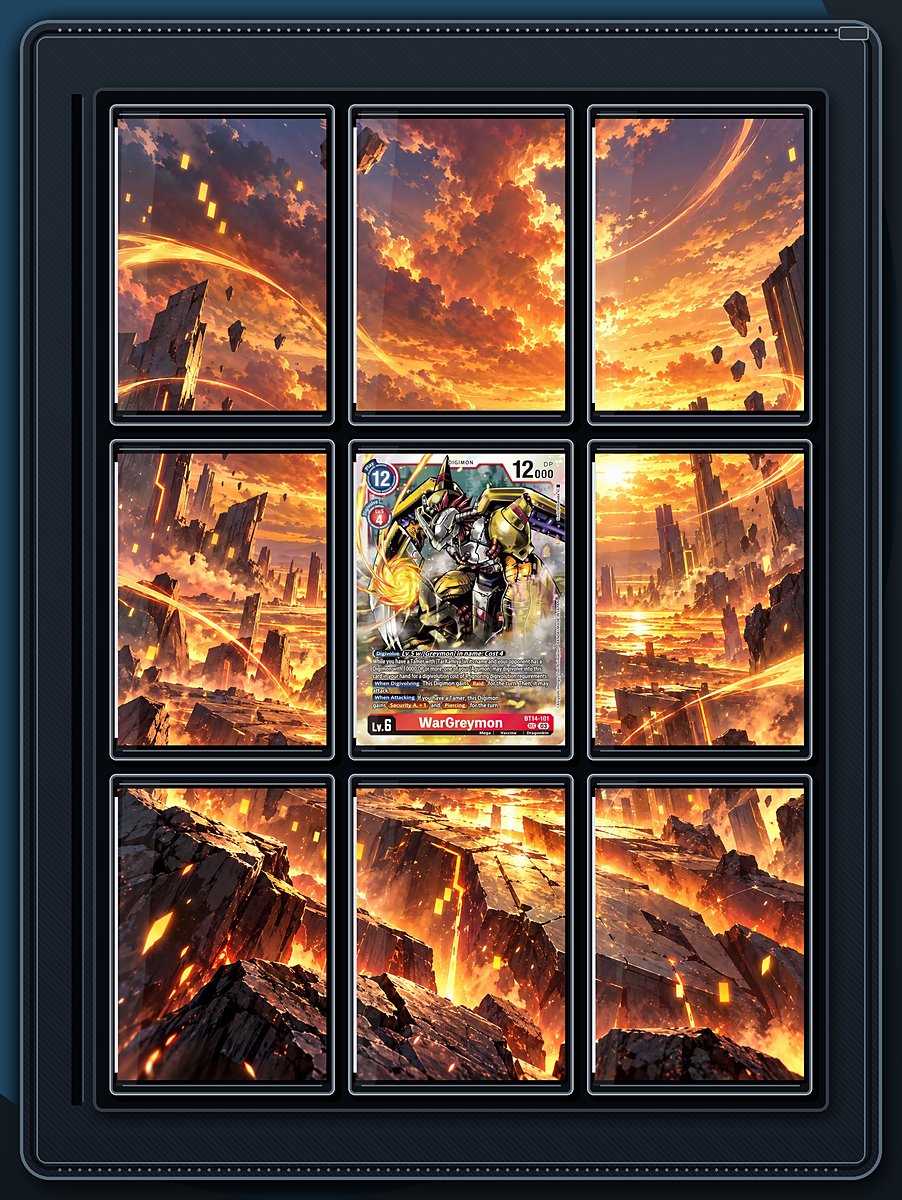 WarGreymon Blazing Horizon extended-art binder page preview