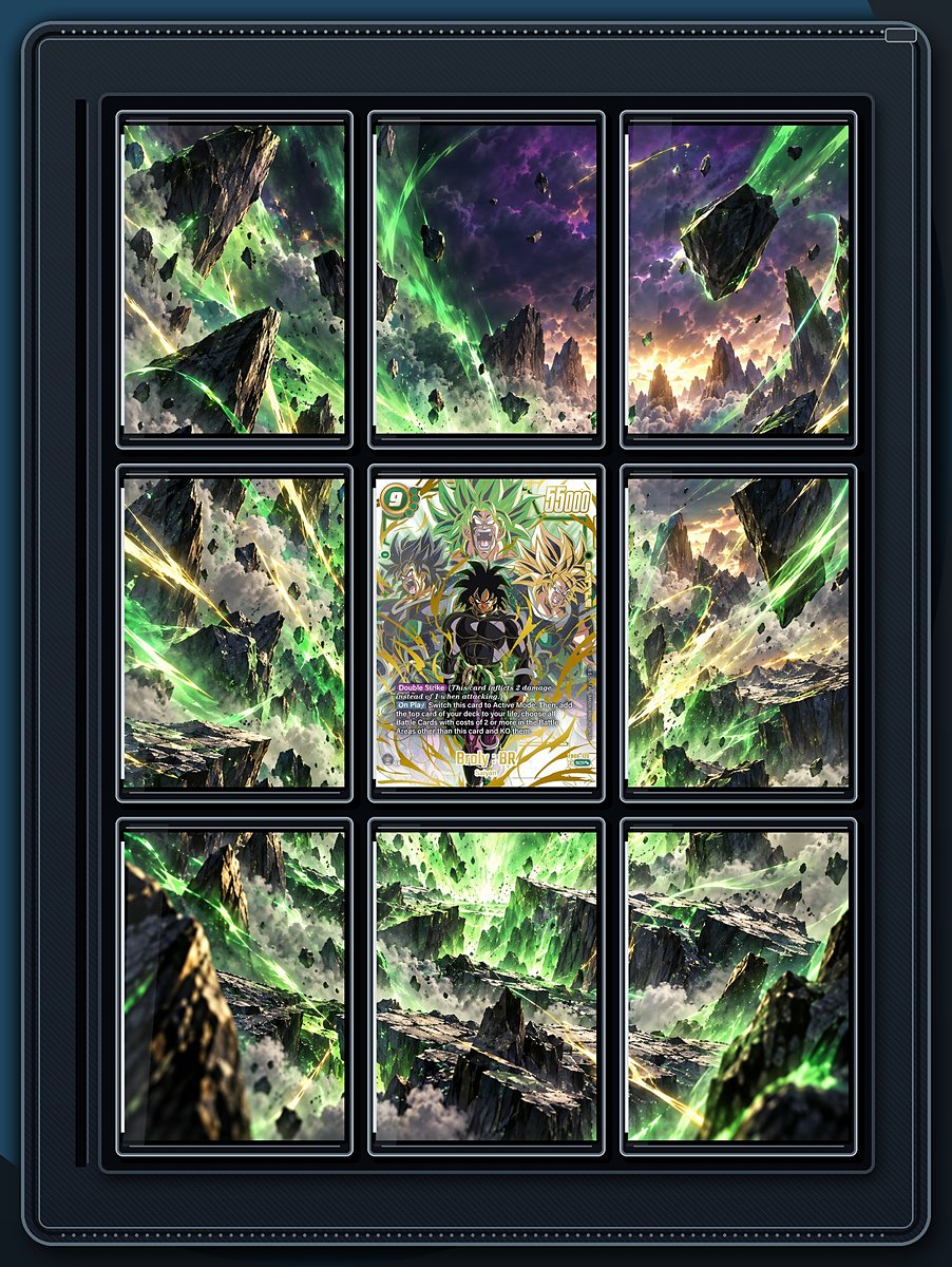 Broly Emerald Rampage extended-art binder page preview