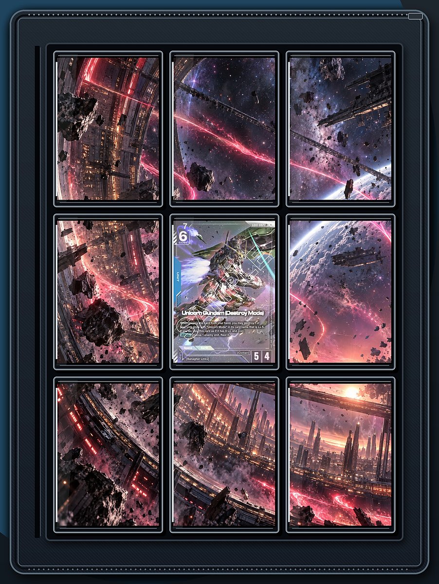 Unicorn Gundam (Destroy Mode) Colony Lights extended-art binder page preview