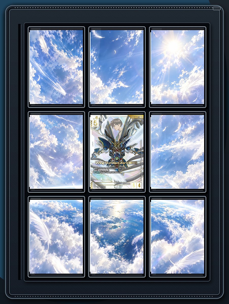 Wing Gundam Zero (EW) Feathered Sky extended-art binder page preview