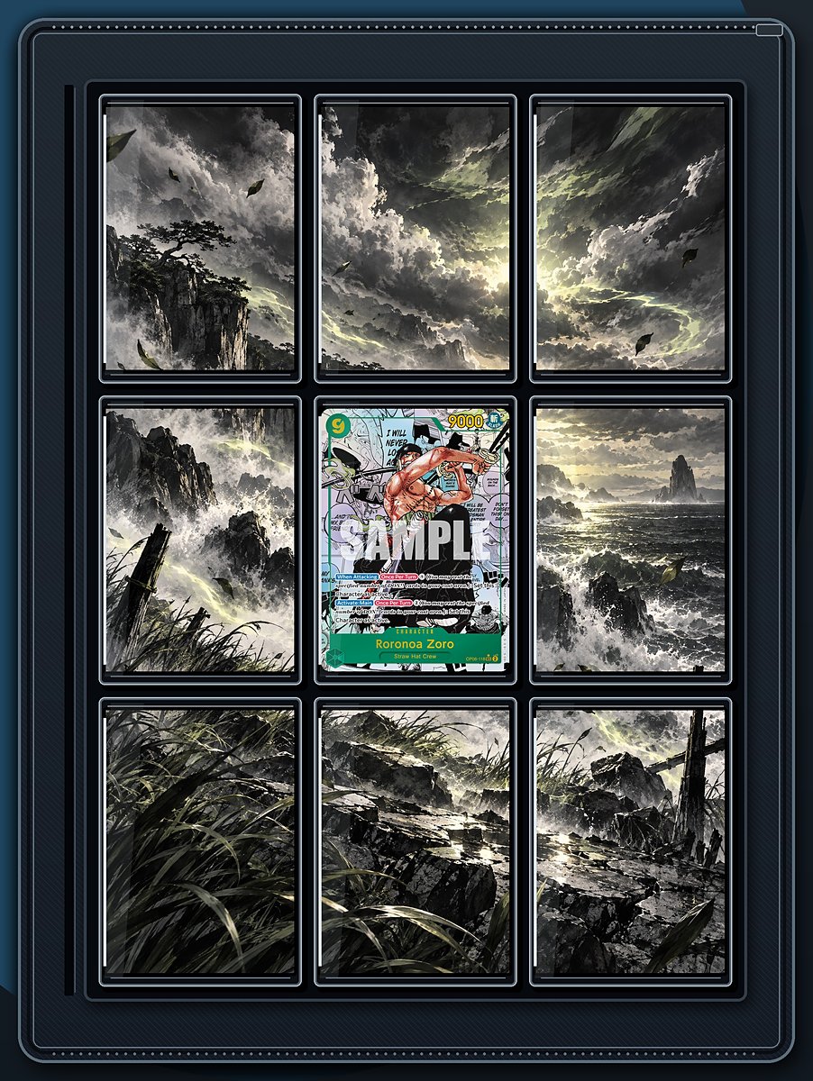 Roronoa Zoro Silver Tempest extended-art binder page preview