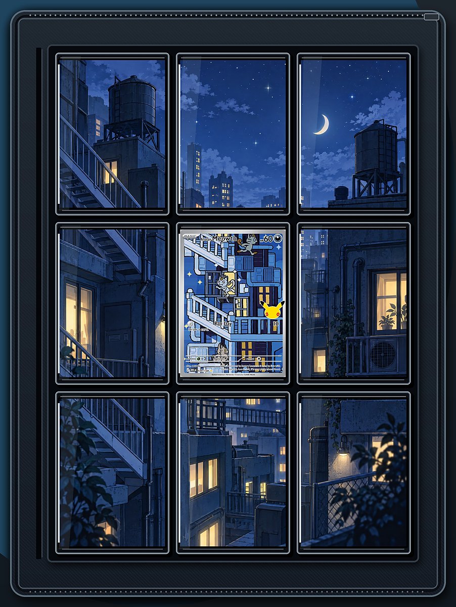 Alolan Meowth Starry Rooftops extended-art binder page preview
