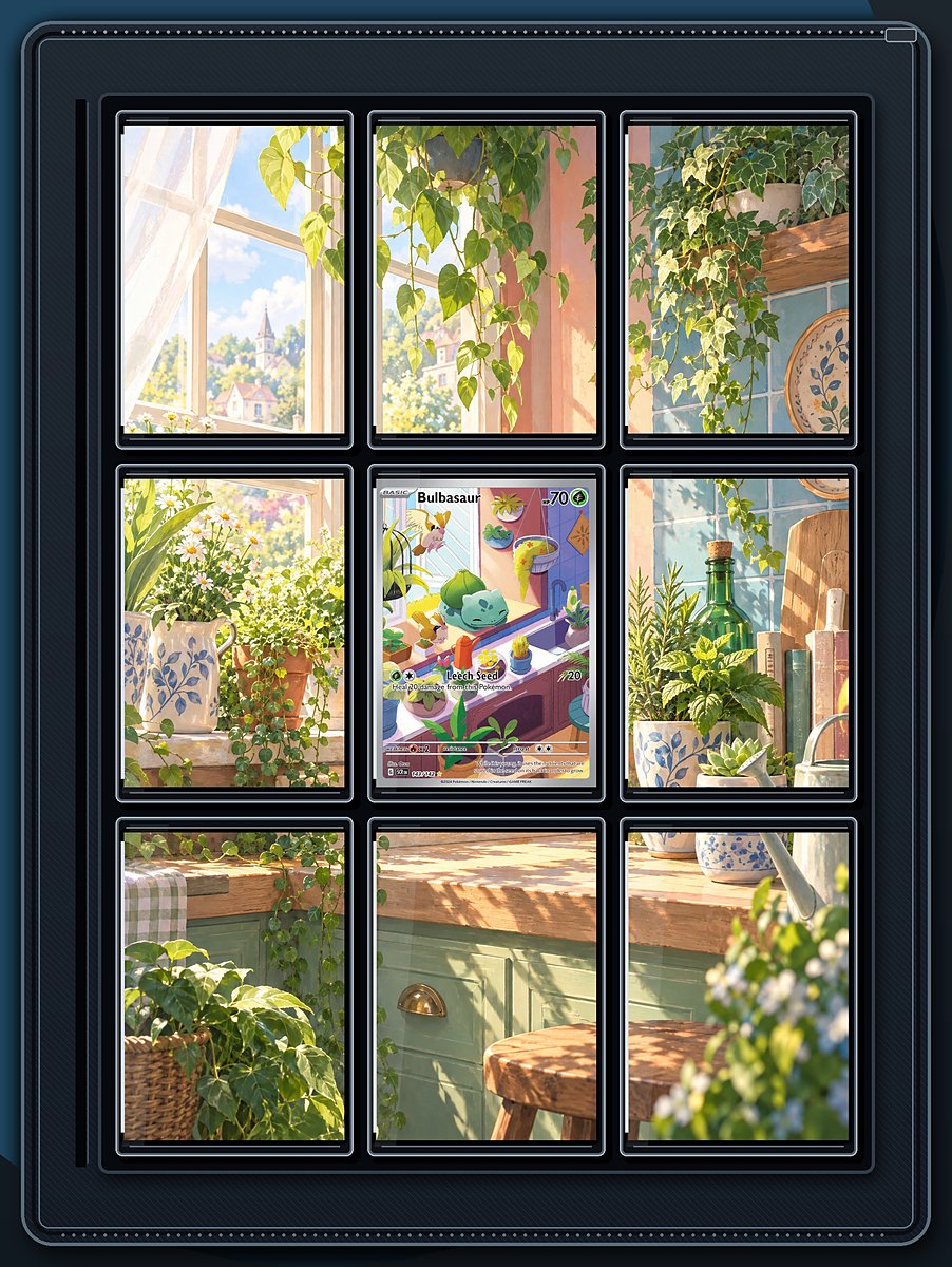 Bulbasaur Sunny Windowsill extended-art binder page preview