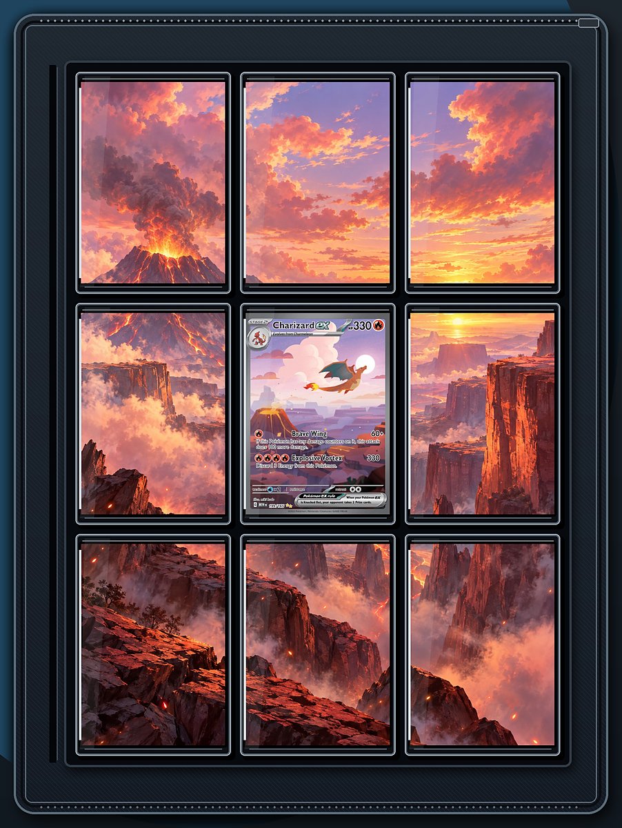 Charizard ex Blazing Sky binder page preview