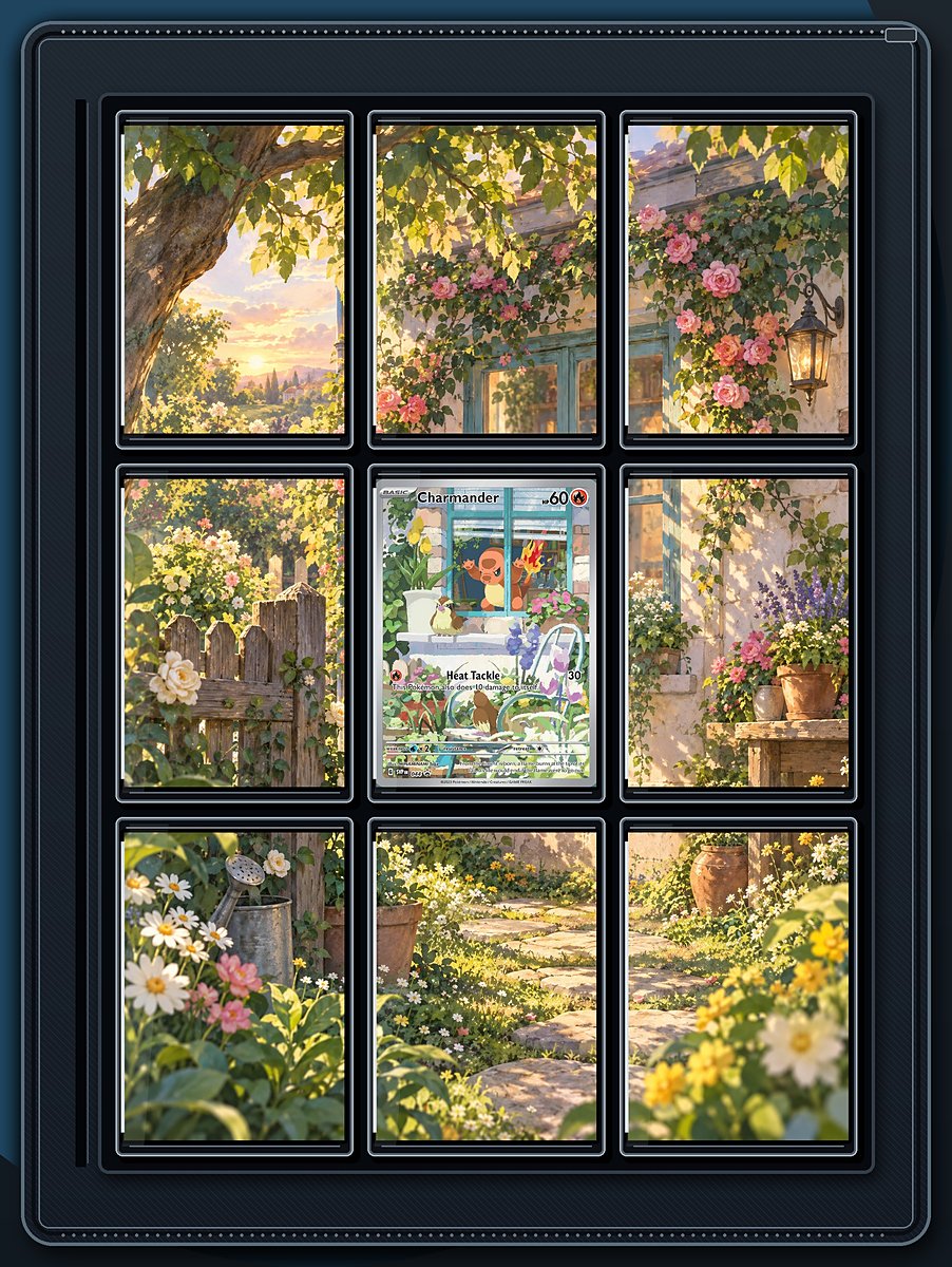 Charmander Cottage Garden extended-art binder page preview