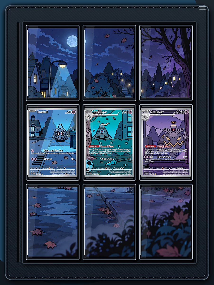 Duskull to Dusknoir Night Street extended-art binder page preview