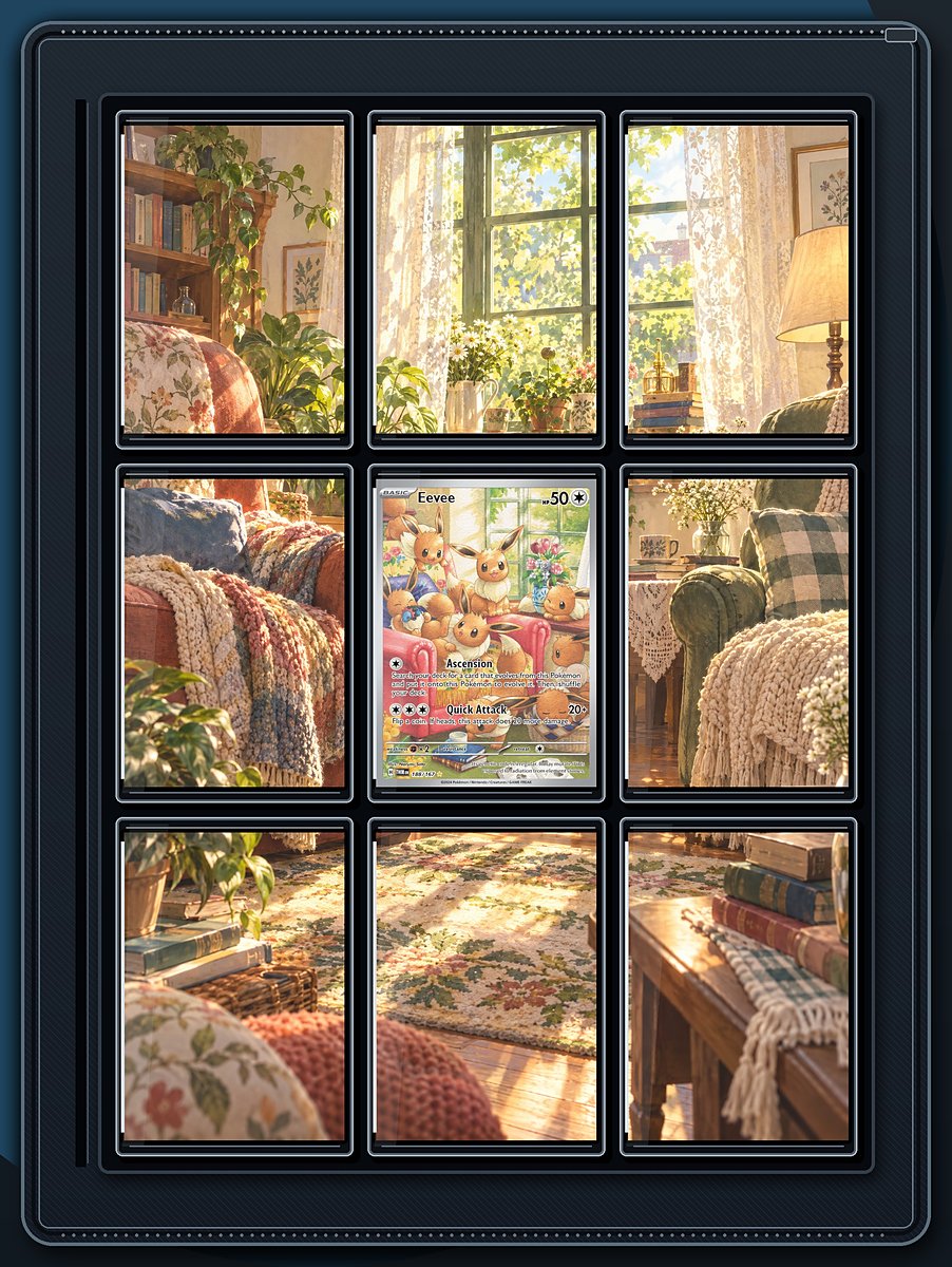 Eevee Cosy Lounge extended-art binder page preview