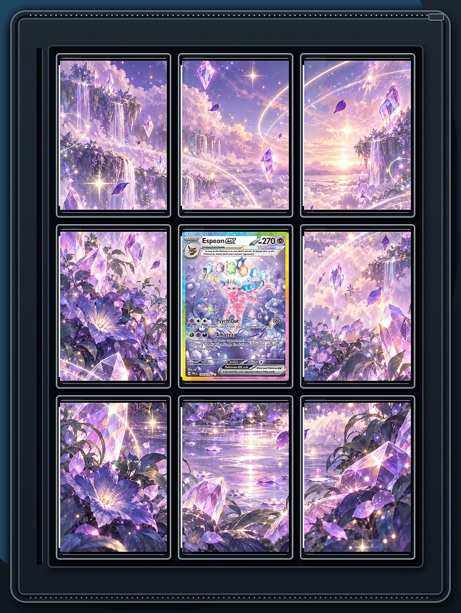 Espeon ex Amethyst Glow extended-art binder page preview
