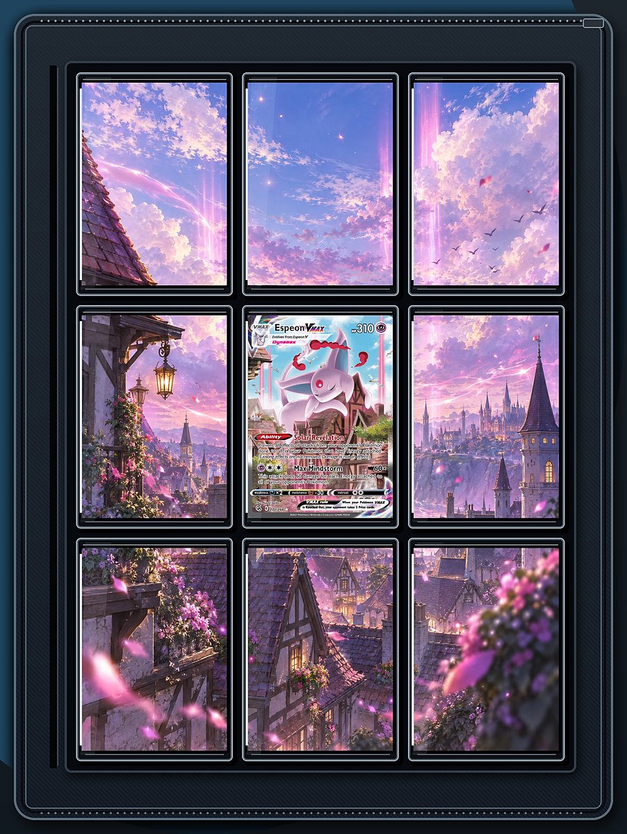 Espeon VMAX Twilight Rooftops extended-art binder page preview