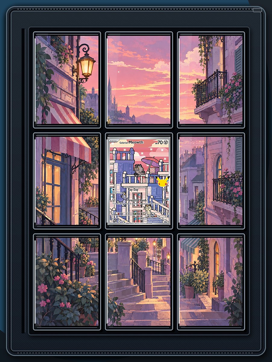 Galarian Meowth Rose Avenue extended-art binder page preview