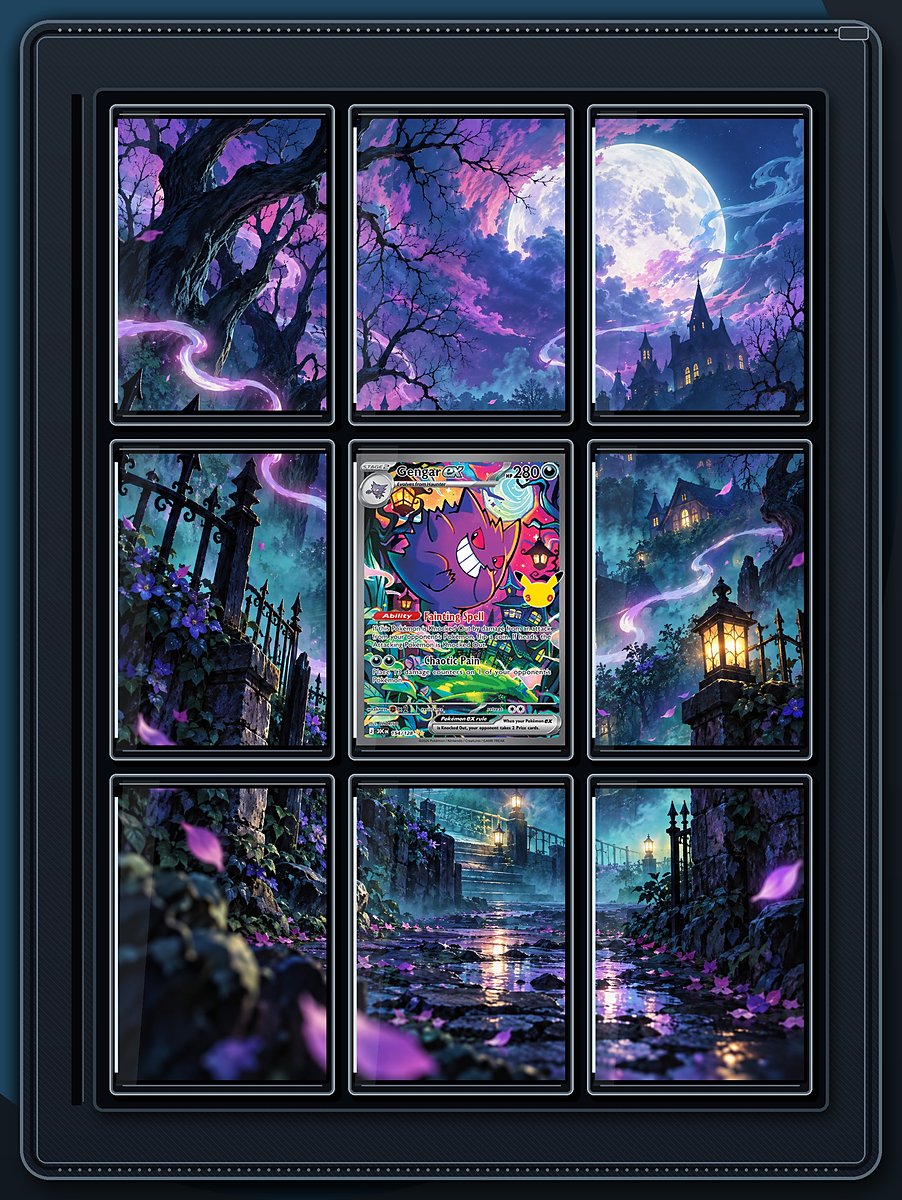 Gengar ex Moonlit Garden extended-art binder page preview