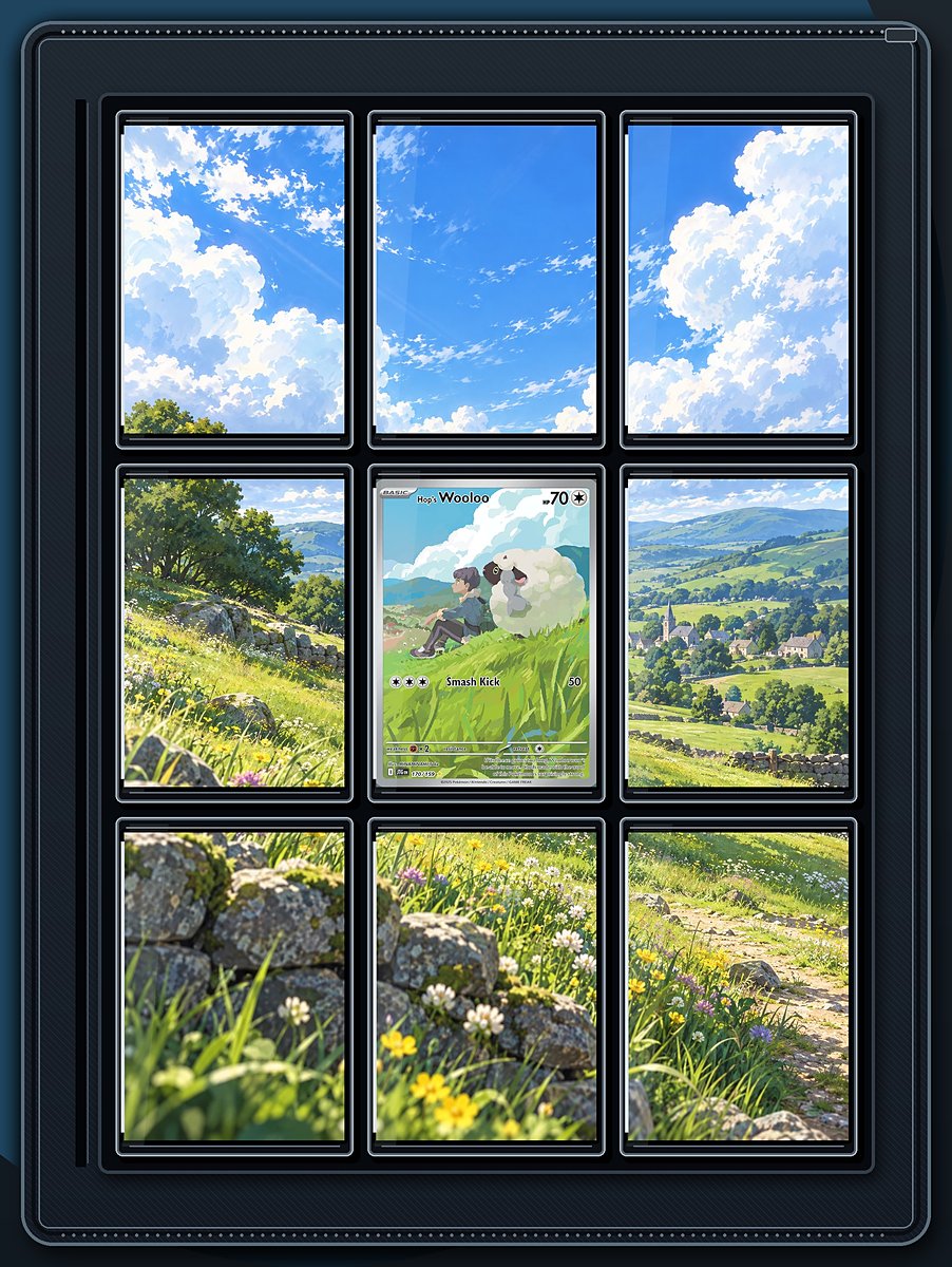 Hop's Wooloo Country Hills extended-art binder page preview