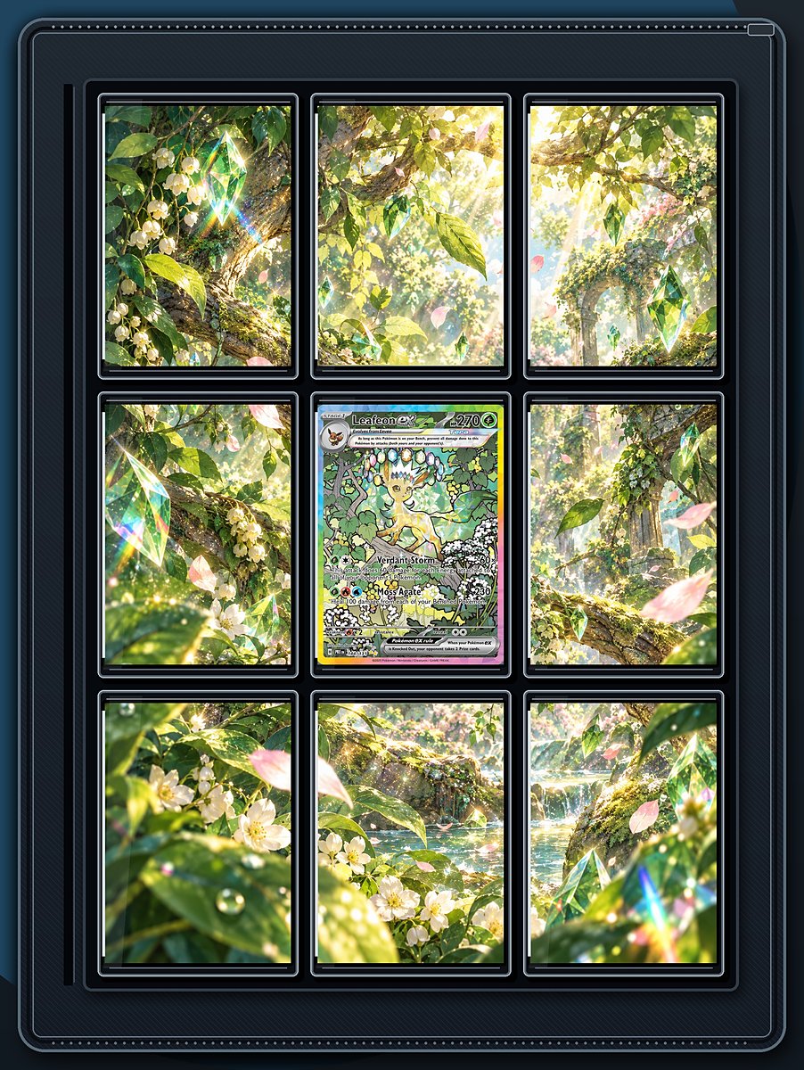 Leafeon ex Emerald Spring extended-art binder page preview