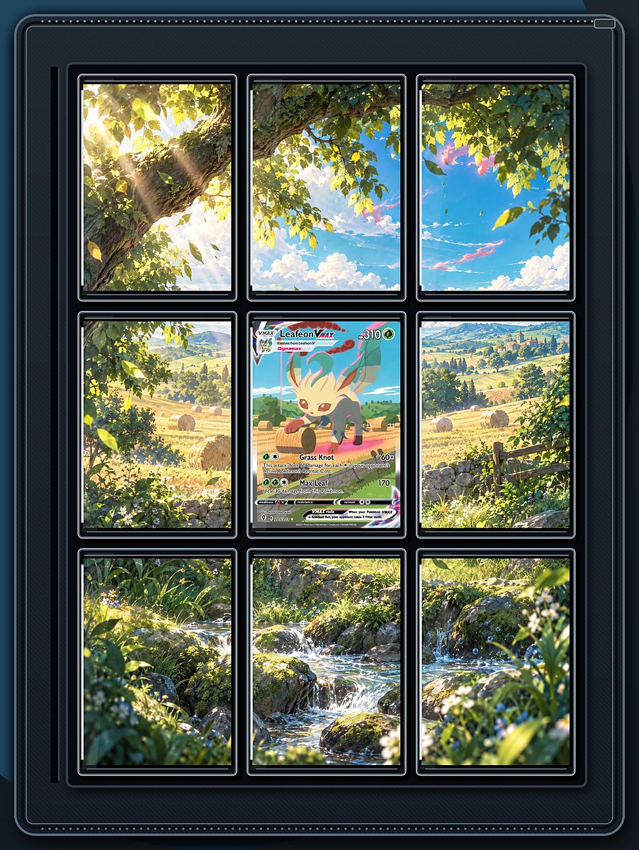 Leafeon VMAX Forest Canopy extended-art binder page preview