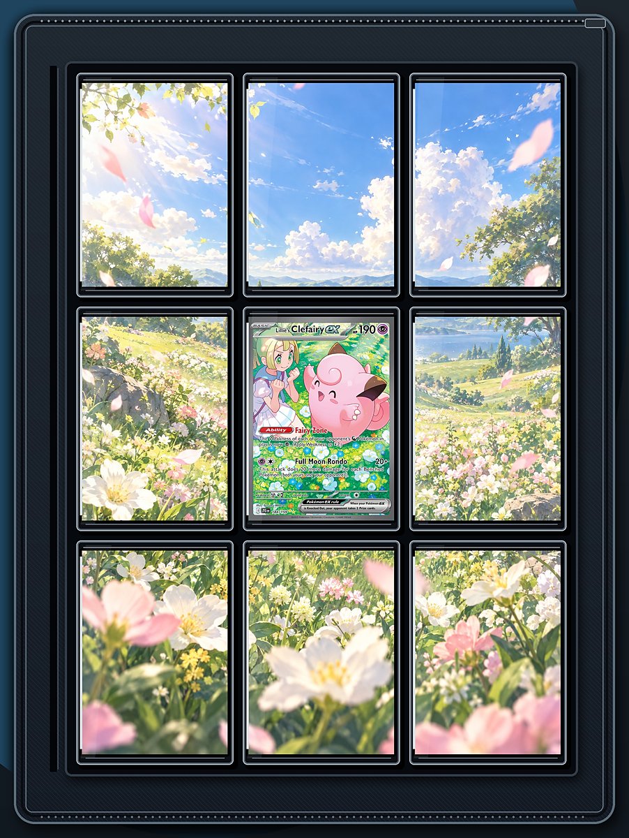 Lillie's Clefairy ex Flower Meadow extended-art binder page preview