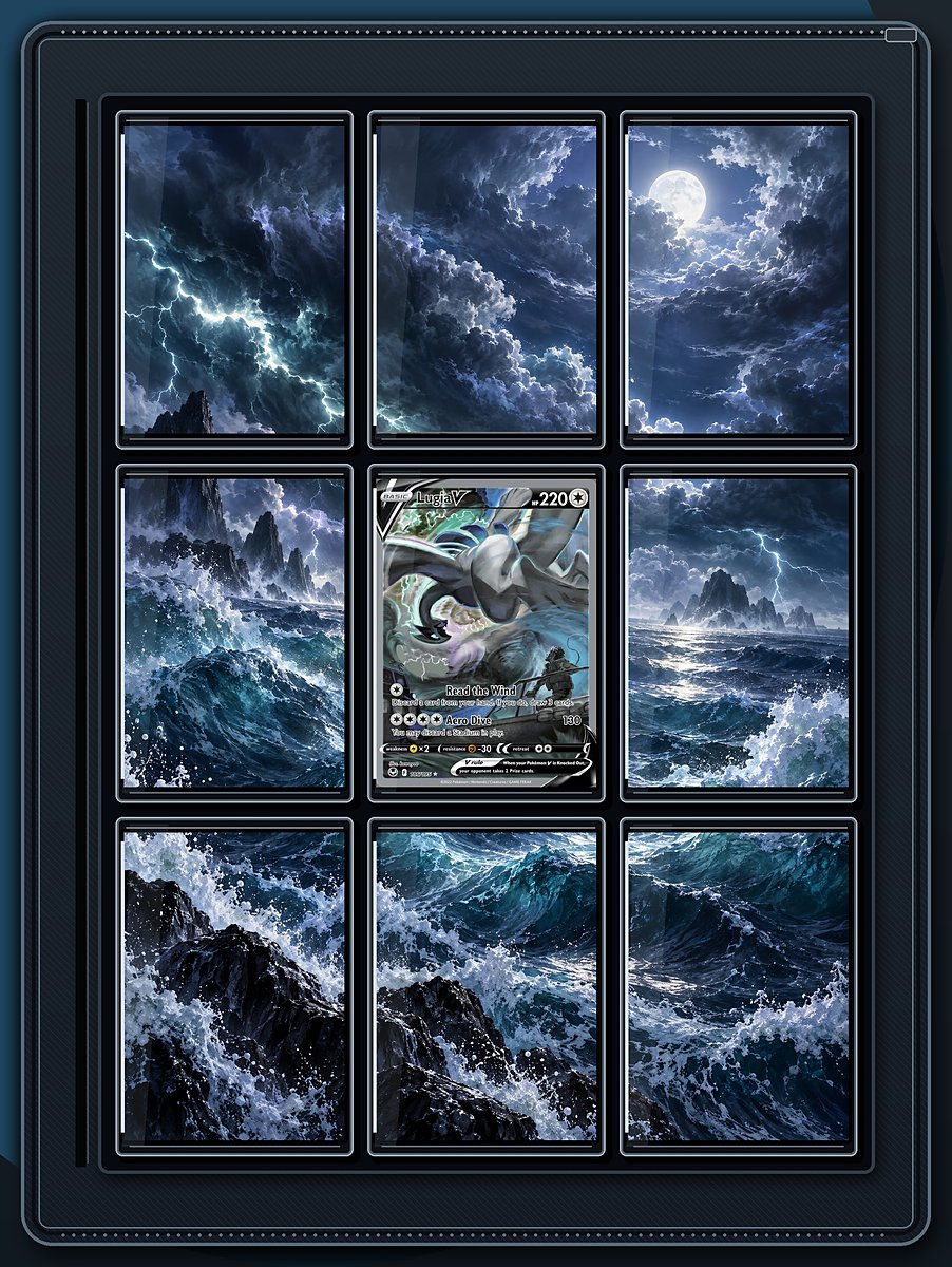 Lugia V Storm Sea extended-art binder page preview