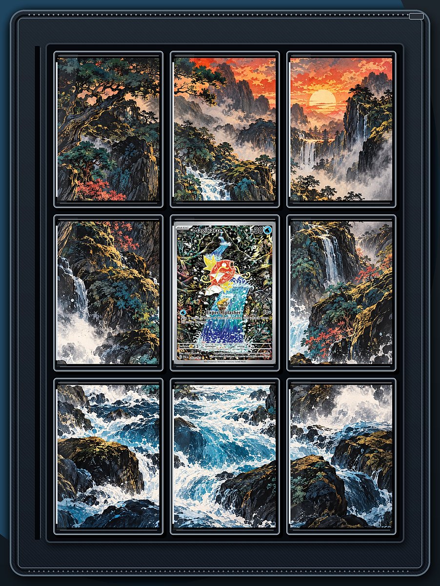 Magikarp Waterfall Ascent extended-art binder page preview