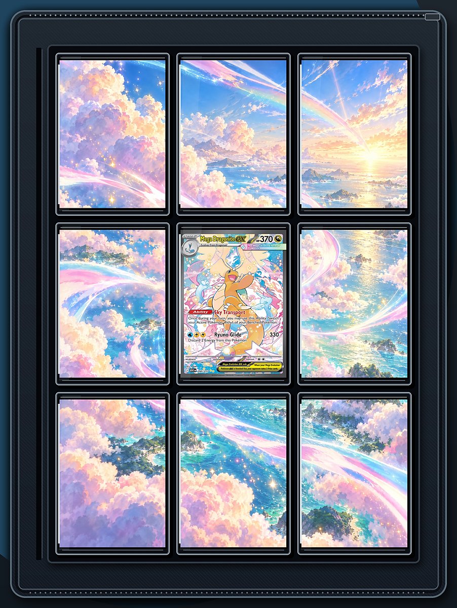 Mega Dragonite ex Cotton Candy Sky extended-art binder page preview