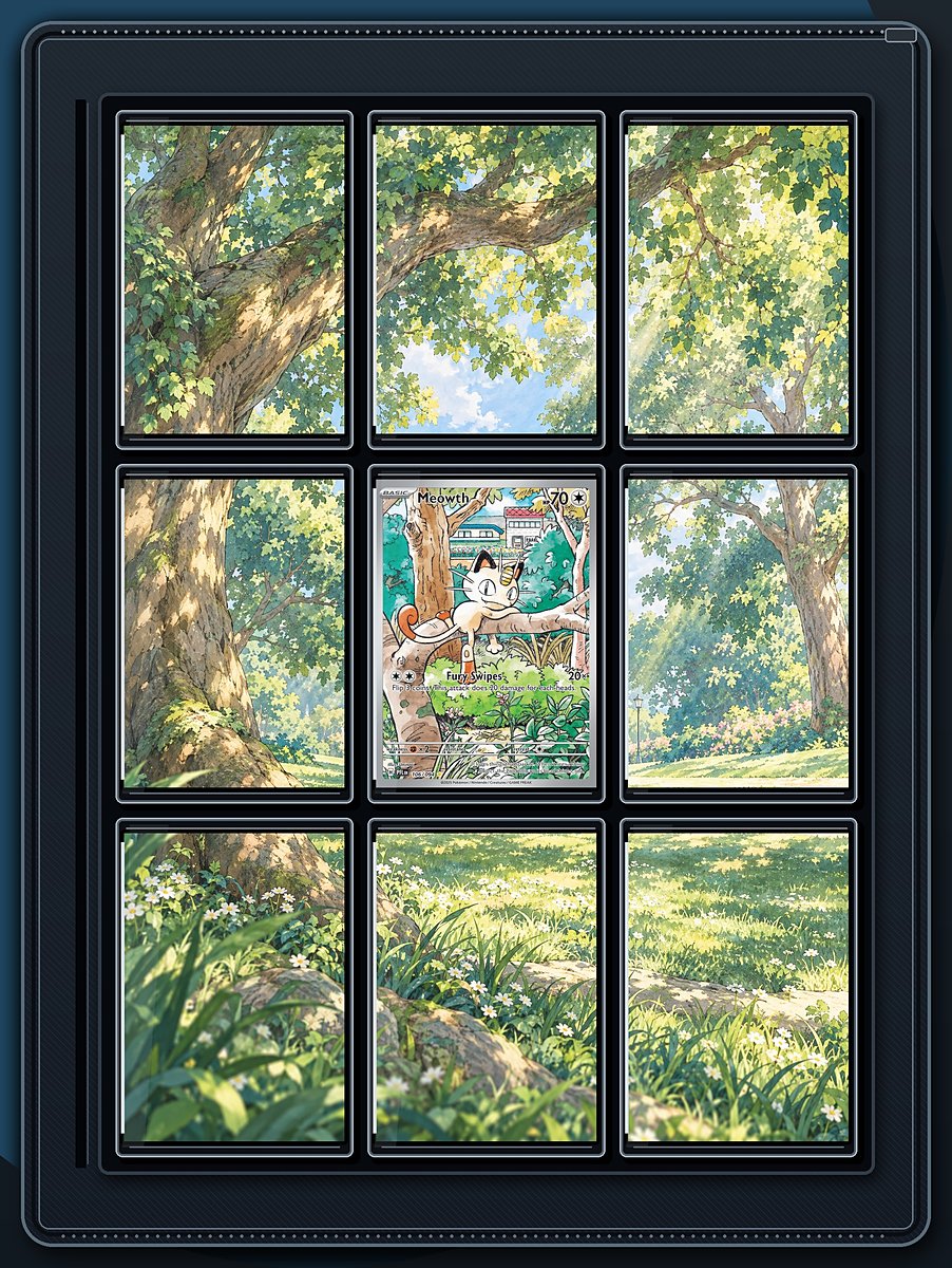 Meowth Shady Park extended-art binder page preview