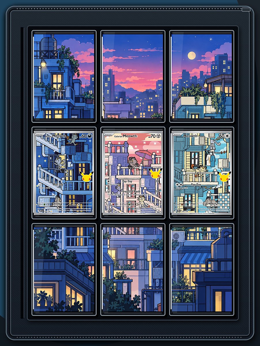 Three Meowth City Block extended-art binder page preview