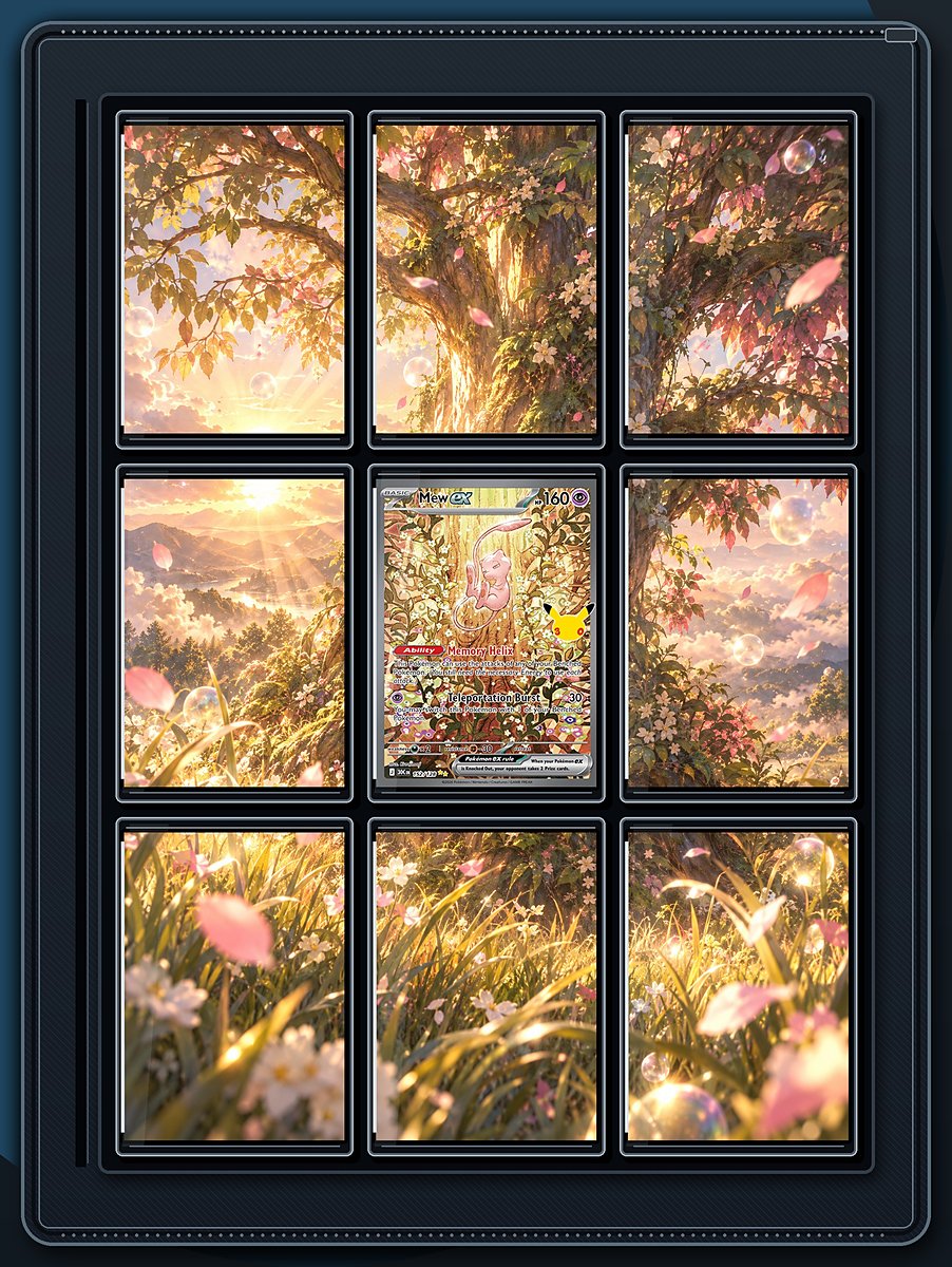 Mew ex Golden Petals extended-art binder page preview
