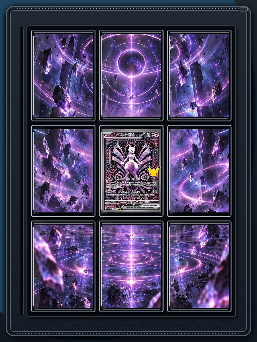 Mewtwo ex Psychic Rings extended-art binder page preview