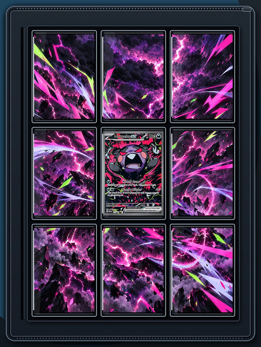 Morpeko ex Static Storm extended-art binder page preview