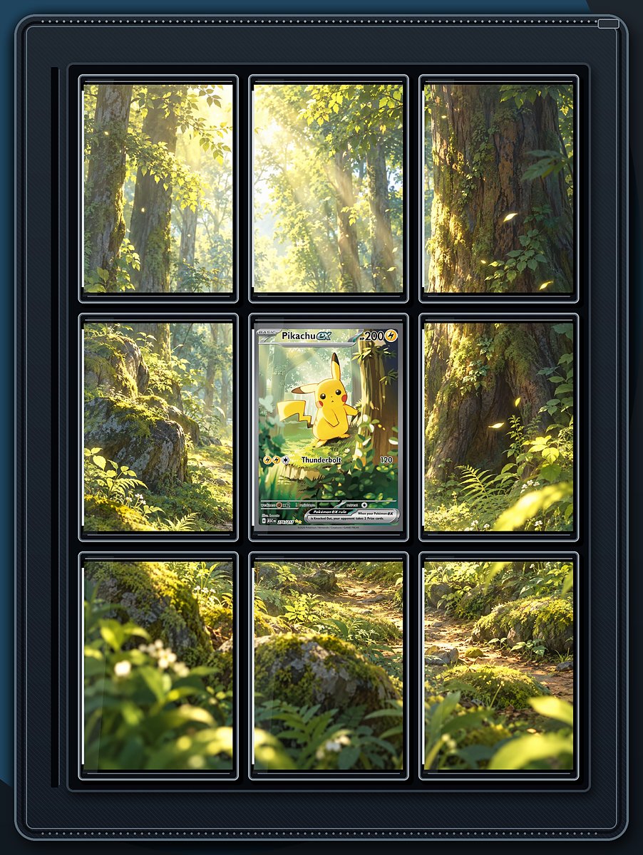 Pikachu ex Forest Sunbeams extended-art binder page preview