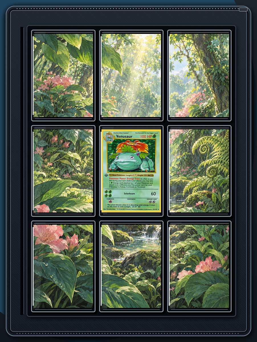 Base Set Venusaur Blossom Jungle extended-art binder page preview