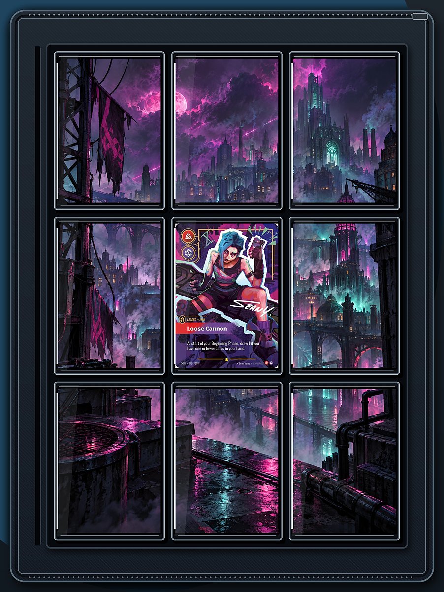 Jinx Neon Rooftops extended-art binder page preview
